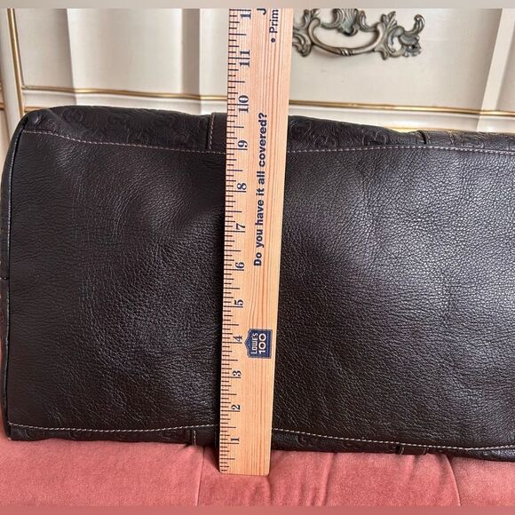 GUCCI Guccissima GG Auth Commuter Tote Brown Leather Unisex EUC - Picture 8 of 14